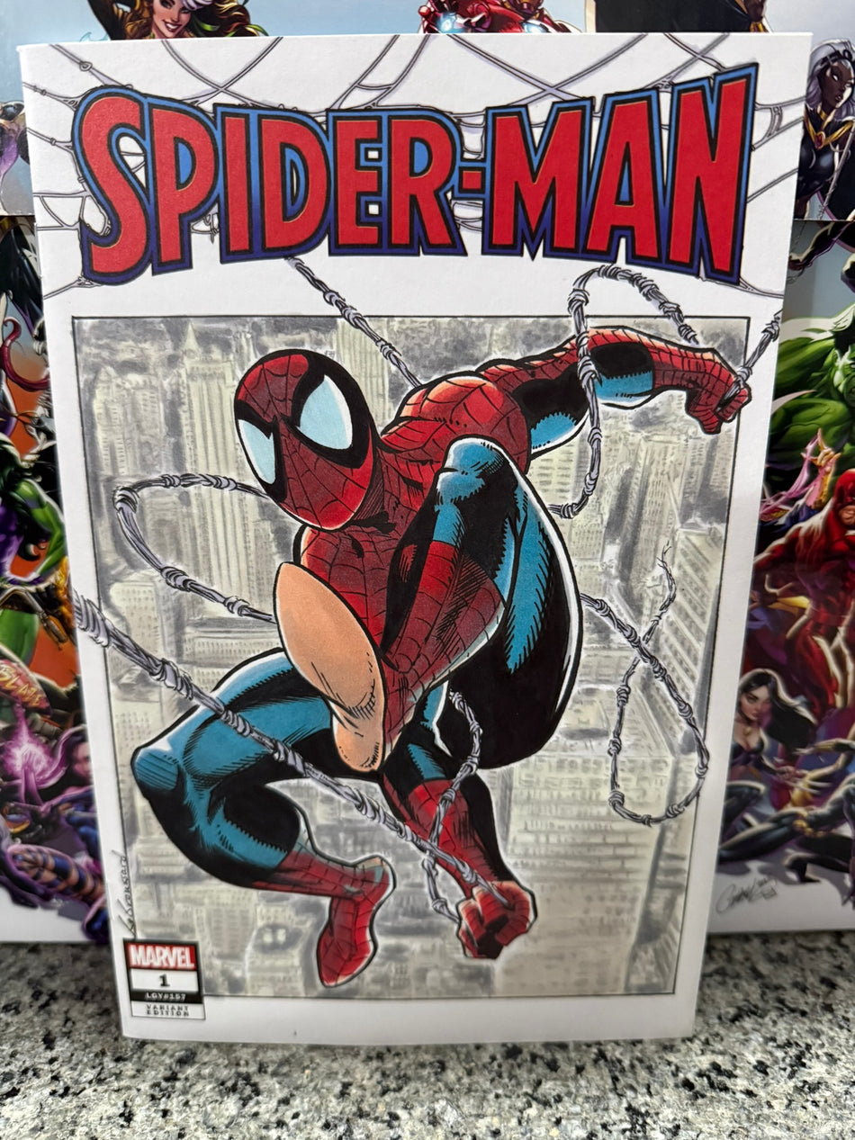 CHARITY AUCTION - Comic Sketch Cover, Spider-Man 1, Spider-Man original cover art, Rob Broussard-image-1