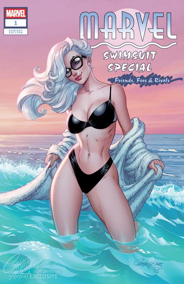 Marvel Swimsuit Special #1 J Scott Campbell Exclusive Cvr B (Blackcat) LTD to 2,500 SIGNED W/ COA