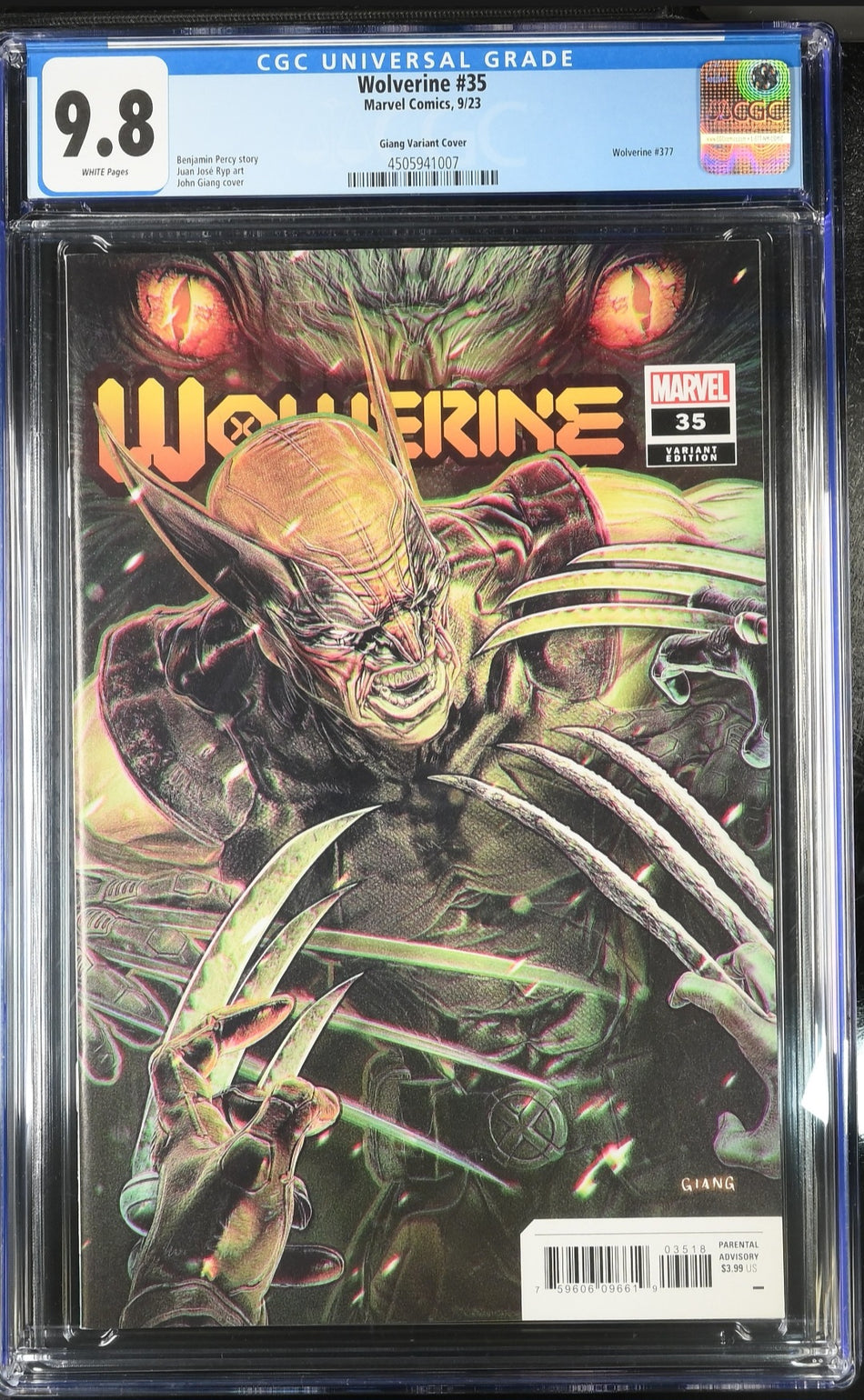 CGC 9.8 Wolverine #35 John Giang 1:25 Ratio Variant