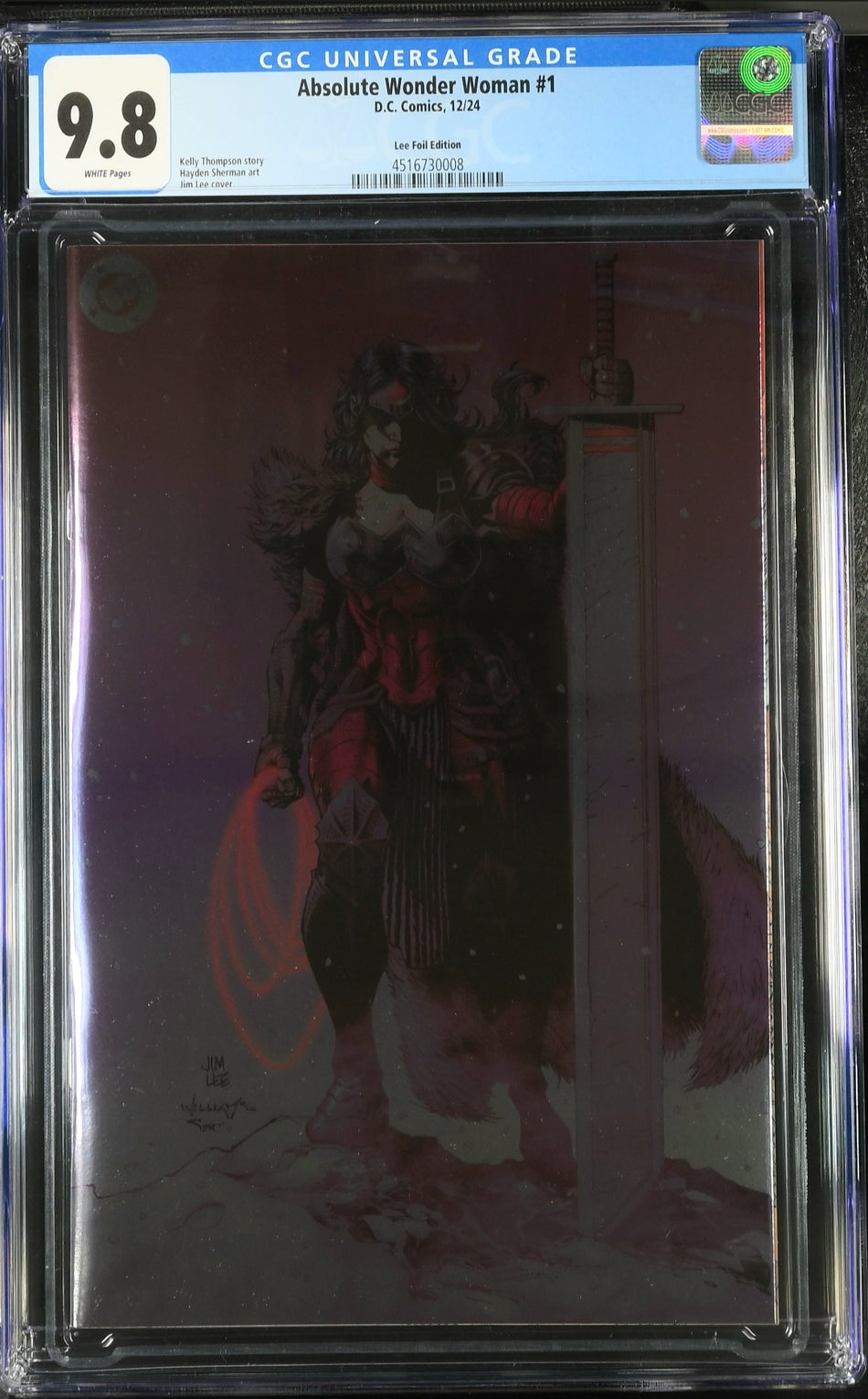 CGC 9.8 Absolute Wonder Woman #1 CVR J Jim Lee Foil Variant