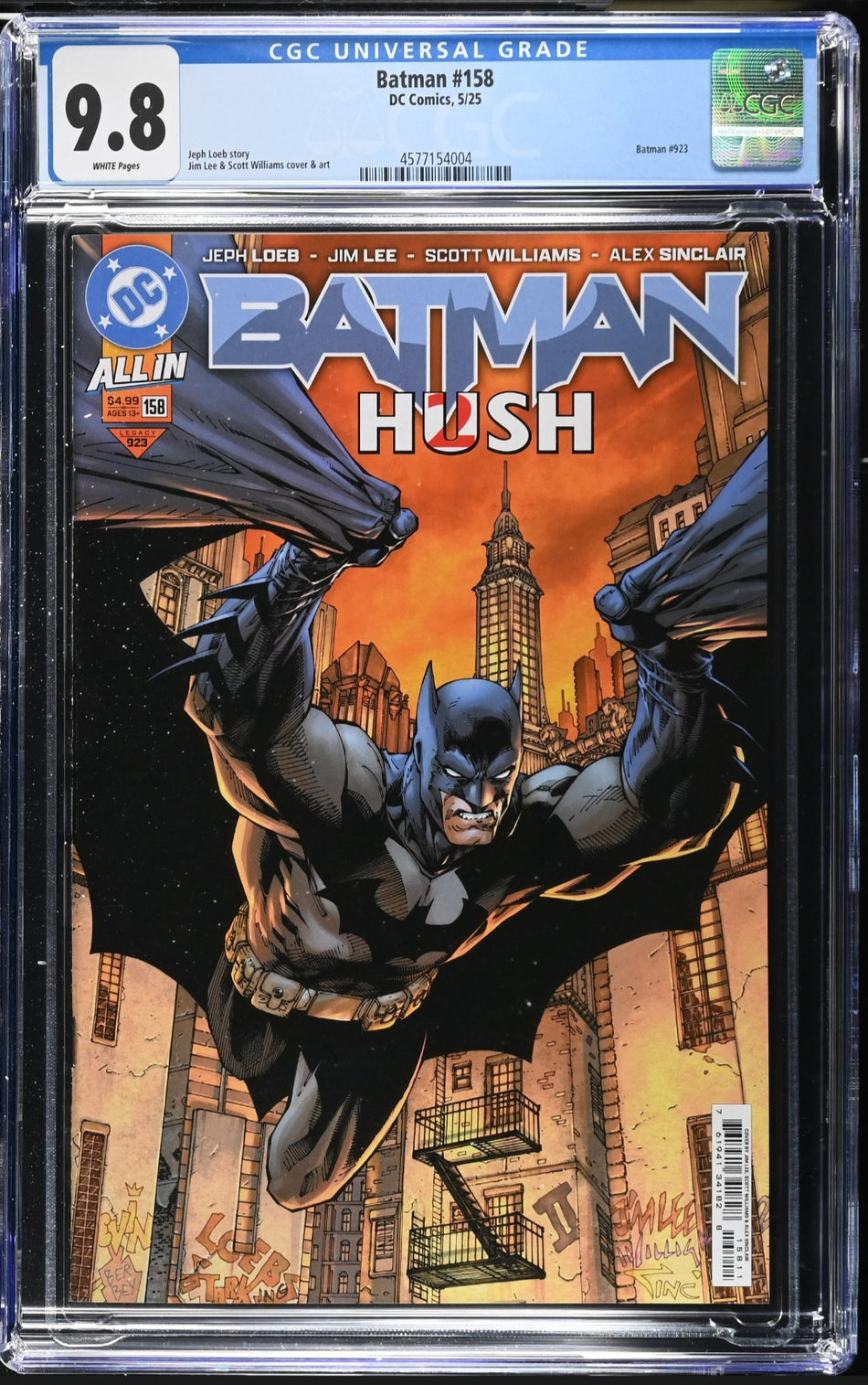 CGC 9.8 Batman #158 CVR A Jim Lee & Scott Williams