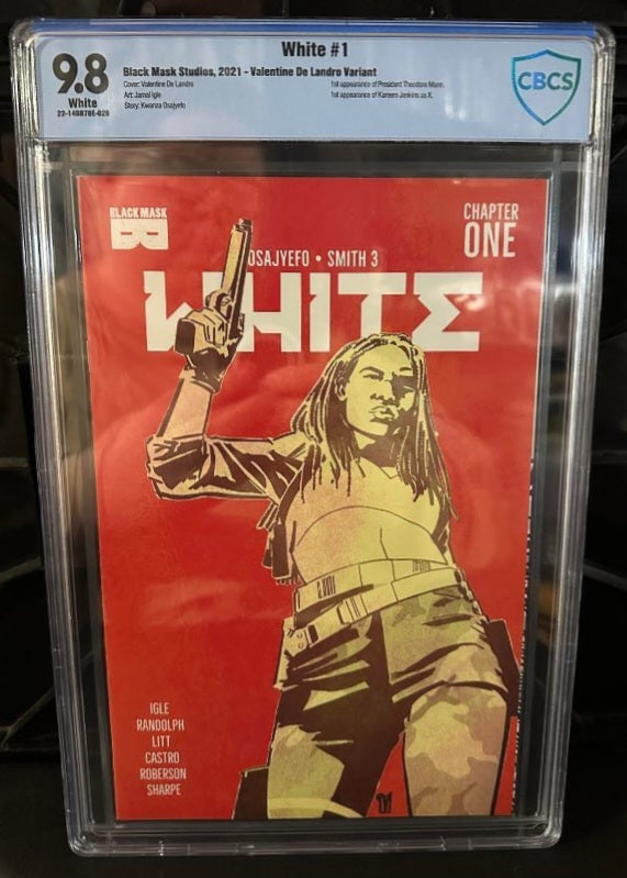 White #1 Valentine De Landro Variant CBCS 9.8 (1st Appearance of President Theodor Mann and Kareem Jenkins as X)