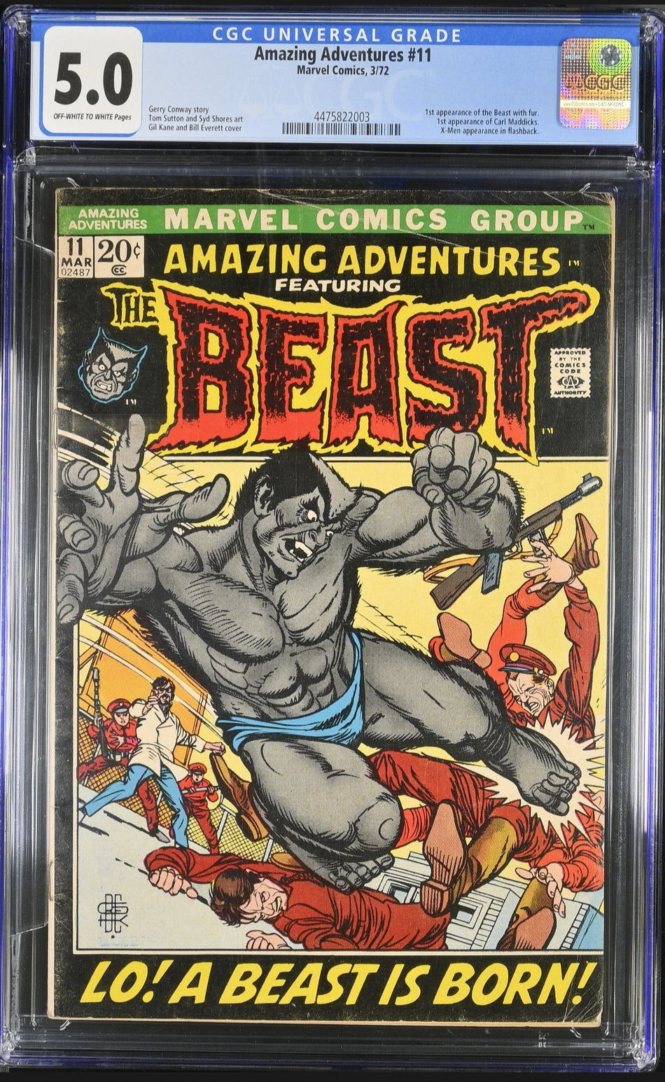 Amazing Adventures #11 CGC 5.0 (1st Appearance of the Beast with fur & 1st Appearance of Carl Maddicks)