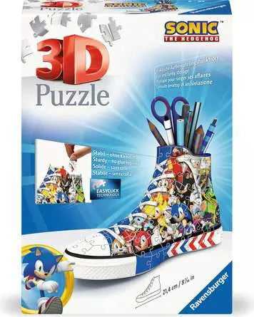 Ravensburger 3D Puzzle 11593 - Sneaker Sonic - Practical pencil holder - Desk organizer for adults and children from 8 years