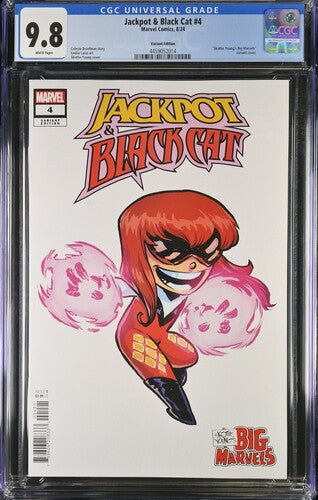 CGC 9.8 Jackpot & Black Cat #4 Skottie Young's Big Marvel Variant