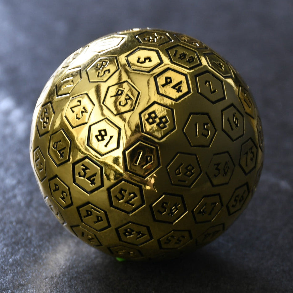The Orb D100 -  Black and Gold Metal Die