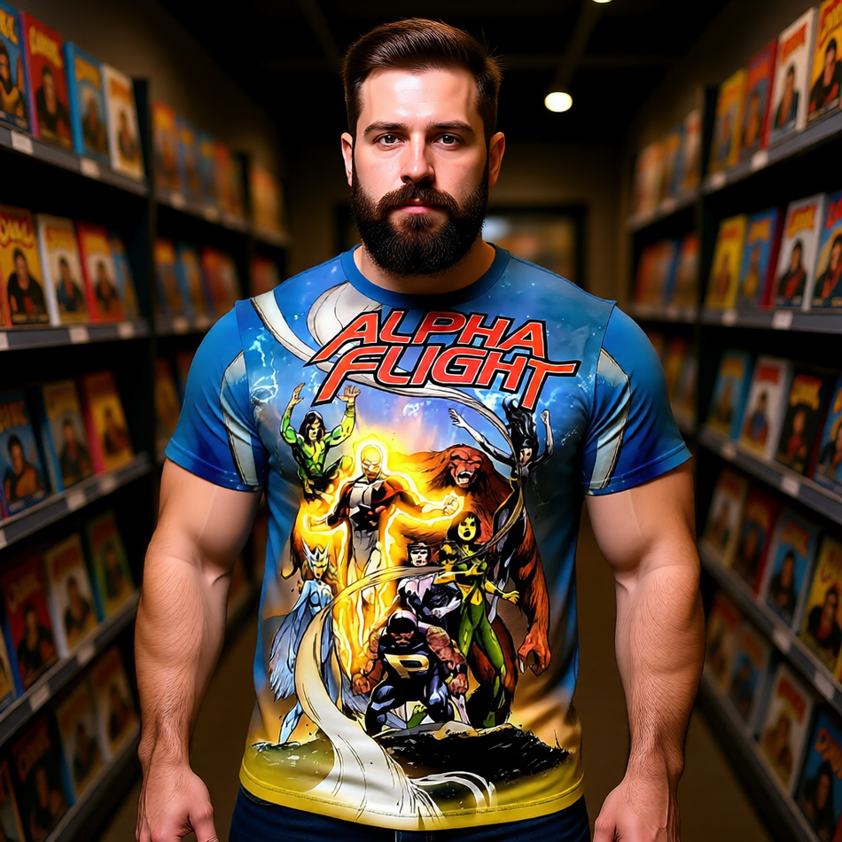 ALPHA FLIGHT FEAR ITSELF 6 OVER PRINT SHIRT AND TANK TOP