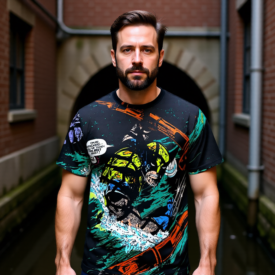 WOVLERINE IN THE SEWER ALL OVER PRINT SHIRT AND TANK - WOLVERINE PANEL FROM XMEN 132