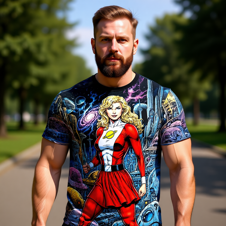 SATURN GIRL GO ALL OVER PRINT SHIRT AND TANK TOP - ORIGINAL ART
