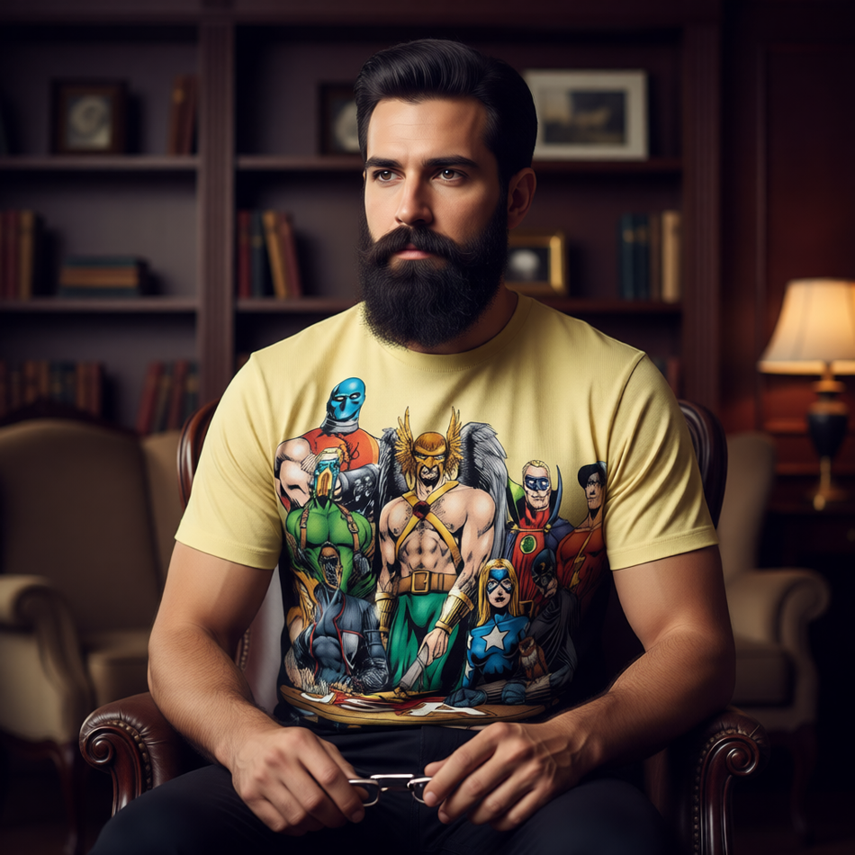 JSA 75TH ANNY HARDCOVER ALL OVER PRINT SHIRT AND TANK TOP