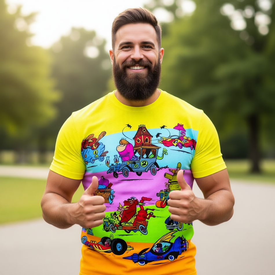 WACKY RACERS ALL OVER PRINT SHIRT AND TANK TOP