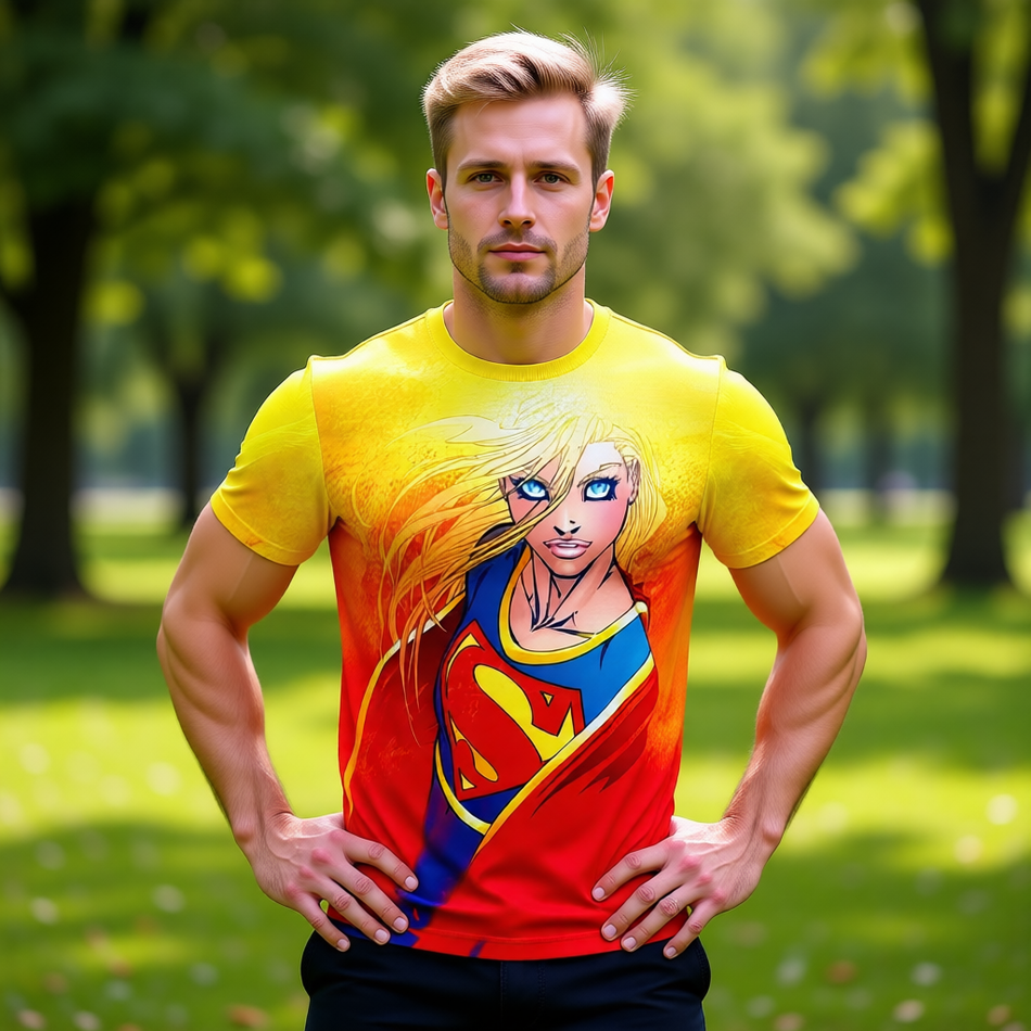 SUPERGIRL PIN UP All Over Print Shirt & Tank Top- MICHAEL TURNER ART