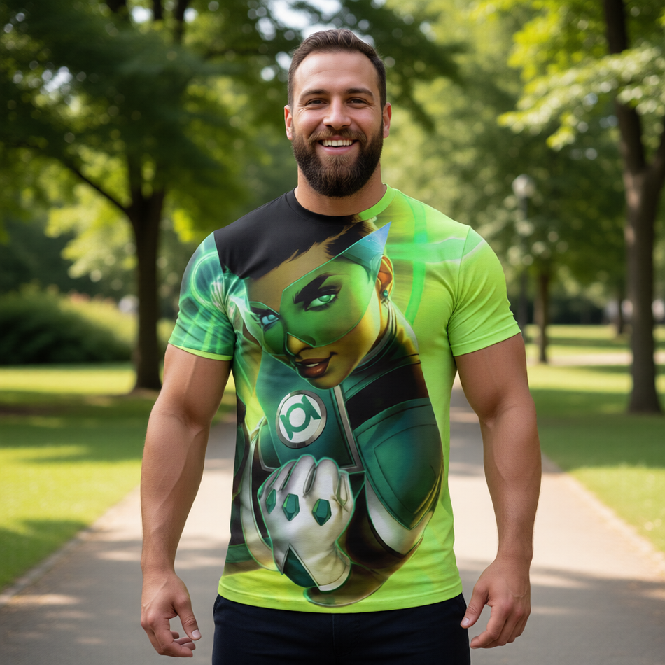 GREEN LANTERN  FAR SECTOR All Over Print Shirt & Tank Top - SOJOURNER JO - WARREN LOUW ART