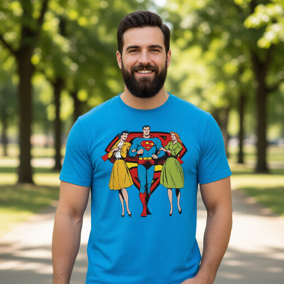 SUPERMAN AND THE LL LADIES All Over Print Shirt & Tank Top
