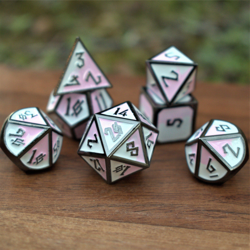 Elder Runes Strawberry Milkshake Metal Dice Set