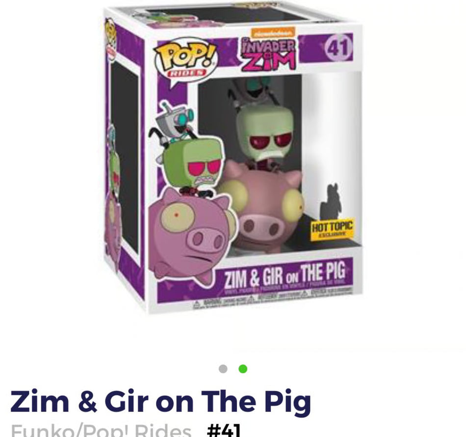 Funko Pop! Invader Zim Zim & Gir on the Pig #41 Hot Topic Exclusive DAMAGED BOX