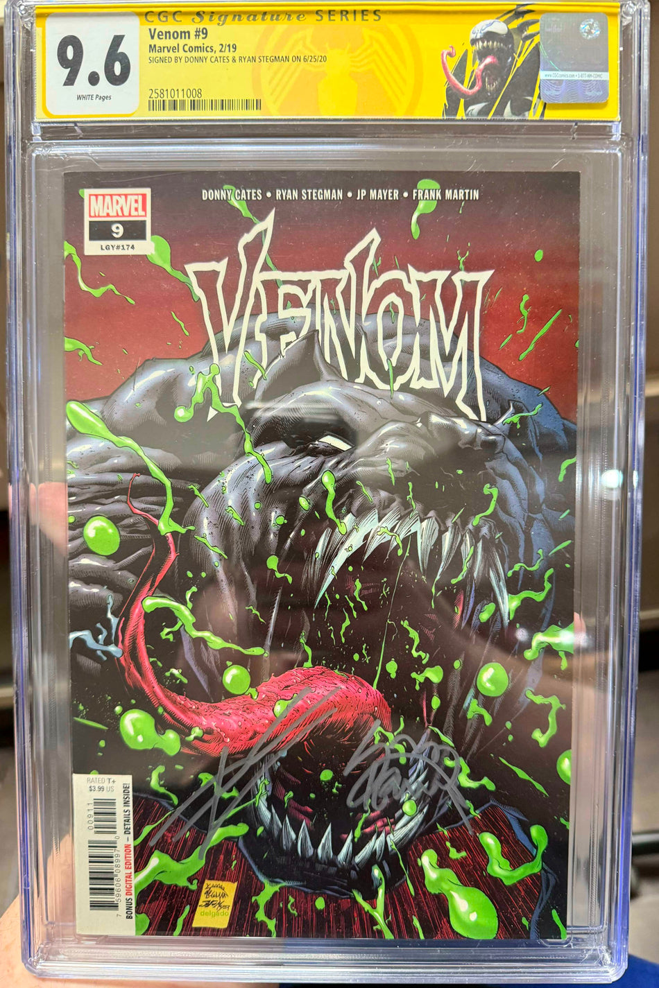 CGC 9.6 Venom #9 SIGNED BY CATES & STEGMAN (1st full appearance of Dylan Brock)