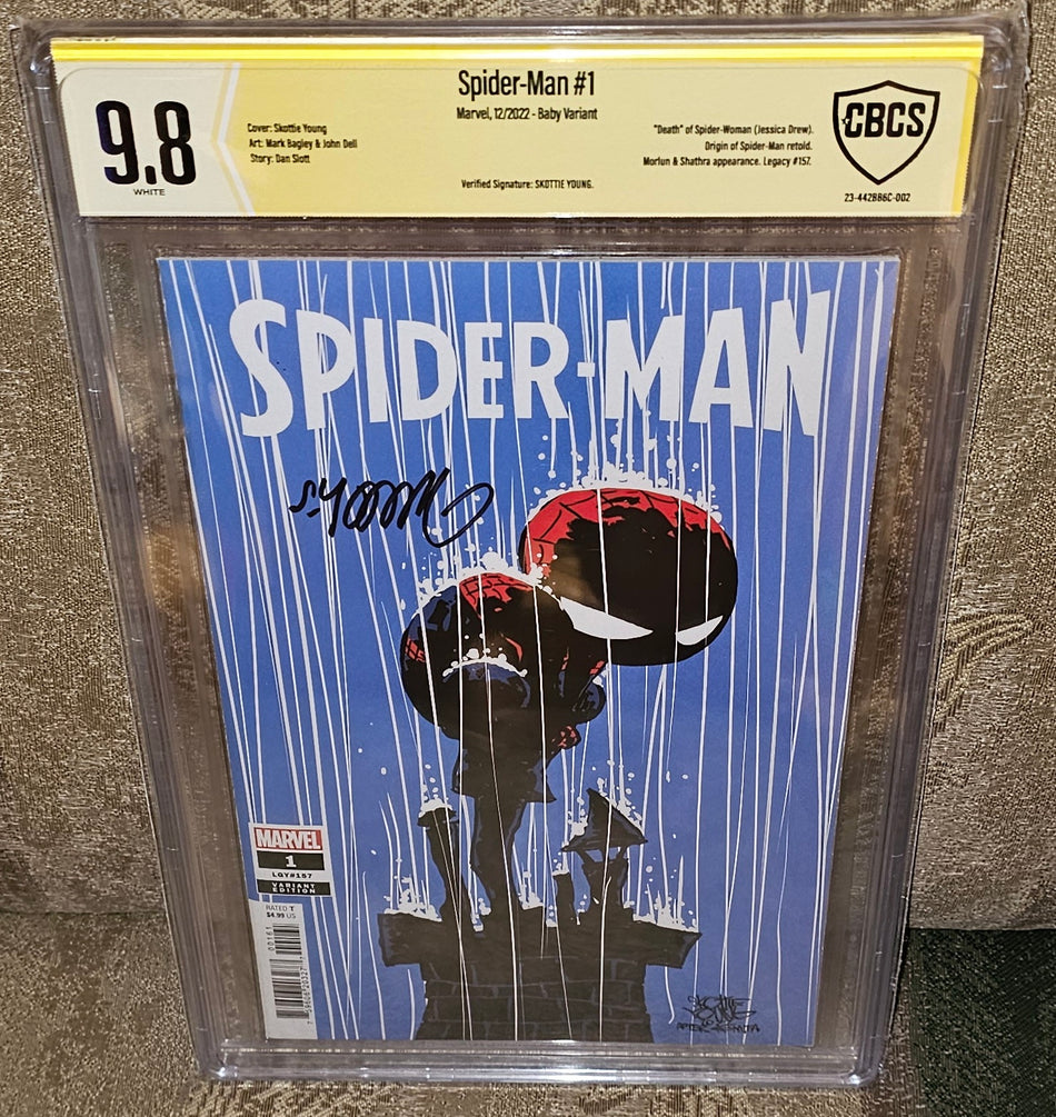 Spider-Man #1 CBCS 9.8 Skottie Young Variant VERIFIED SIGNATURE Signed by Skottie Young