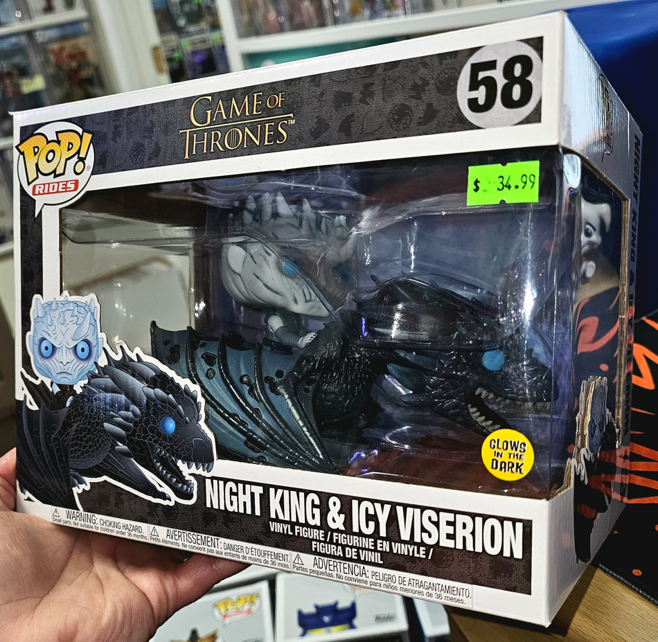 Funko Pop! Game of Thrones Night King & Icy Viserion Glow in the Dark GITD #58 Minor Box Damage