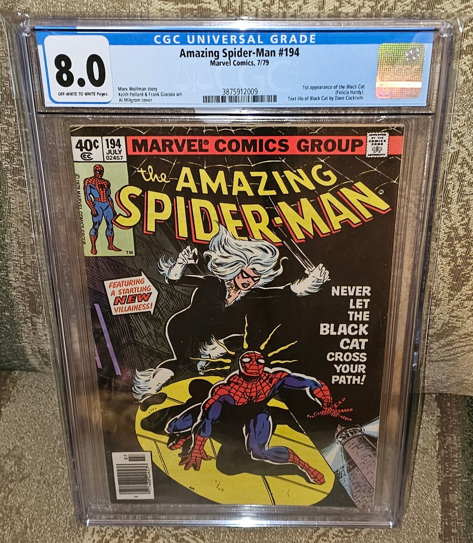 Amazing Spider-Man V1 (1979) #194 CGC 8.0 Newsstand 1st Appearance of Black Cat (Felicia Hardy)