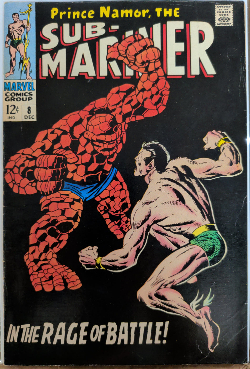 Sub-Mariner #8 (1968) Namor vs Thing
