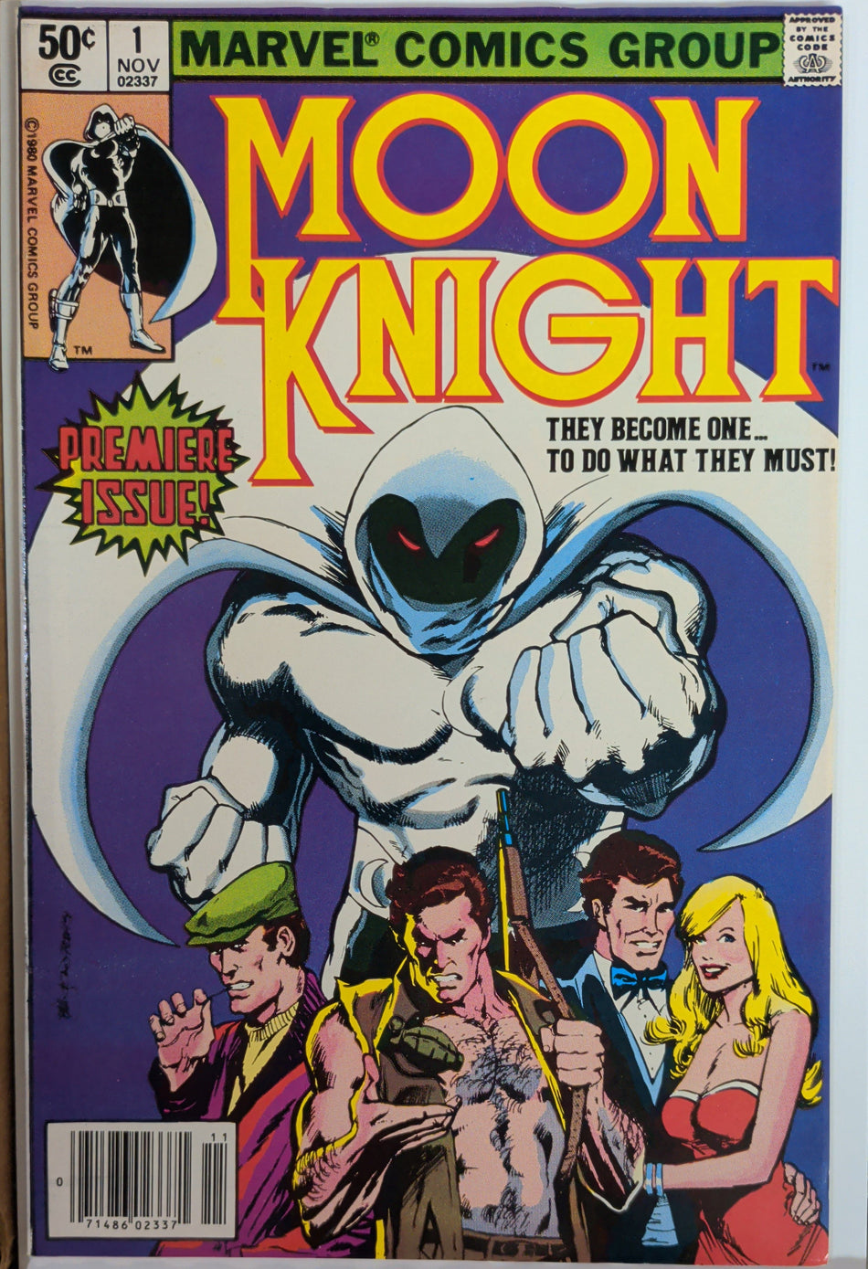 Moon Knight #1 (1980) 1st series, 1st app Khonshu (NM-) Newsstand variant
