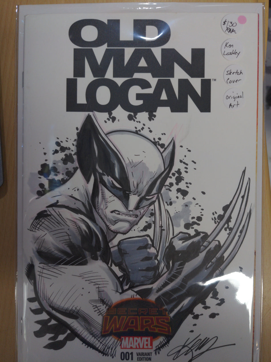 Old Man Logan #1 Blank Cover variant with original Ken Lashley sketch