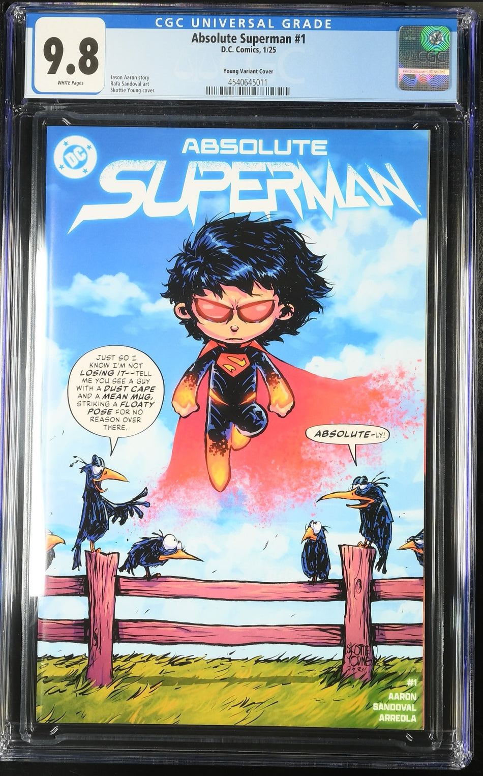CGC 9.8 Absolute Superman #1 Skottie Young Exclusive Variant LTD 2,500 Copies