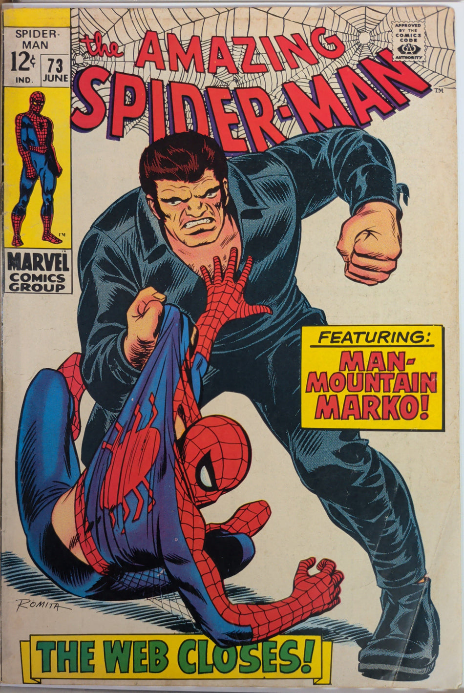 Amazing Spider-Man #73 (1969) 1st app Silvermane, Man-Mountain Marko