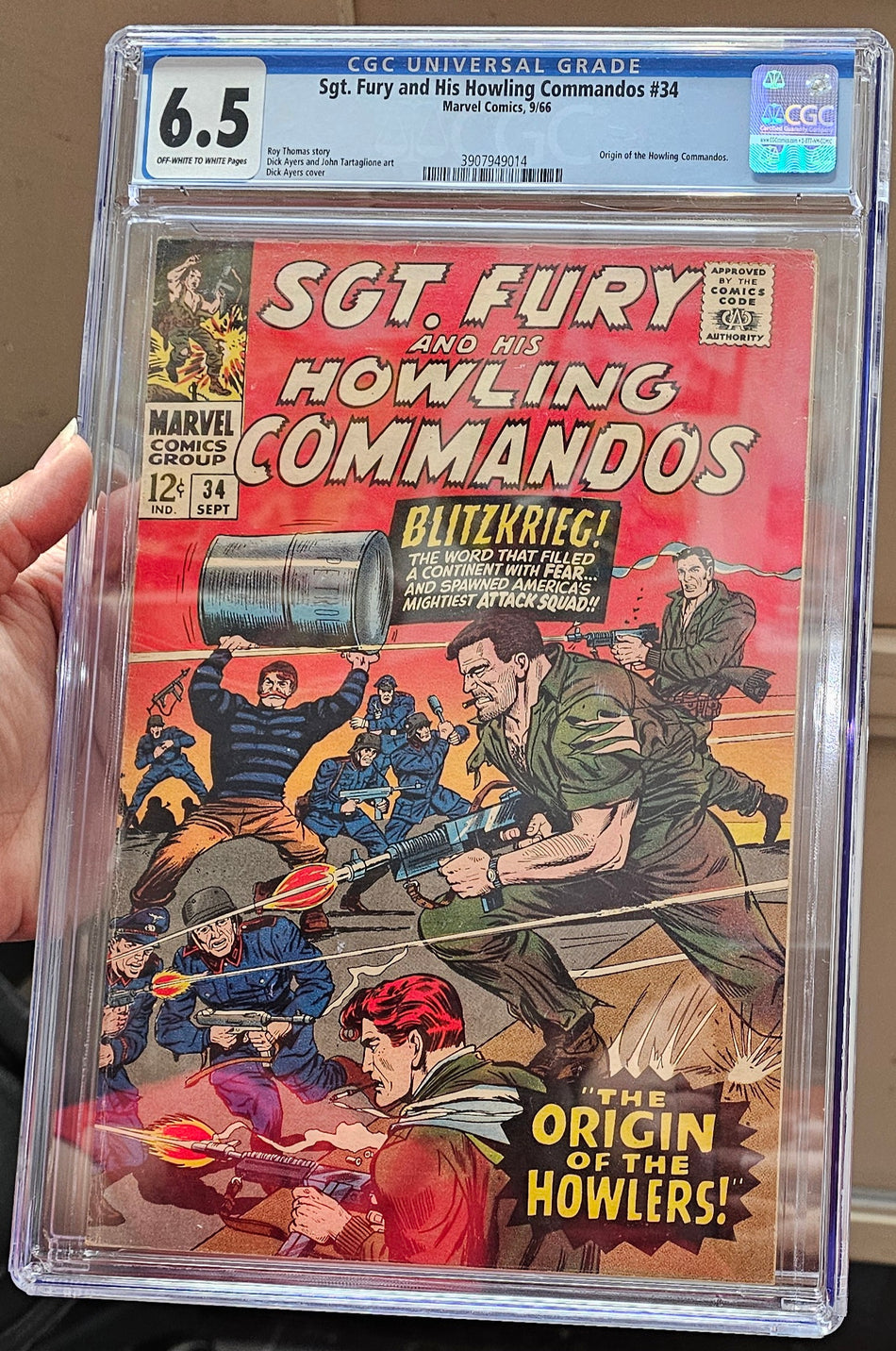 CGC 6.5 Sgt. Fury and His Howling Commandos (Origin of the Howling Commandos.)