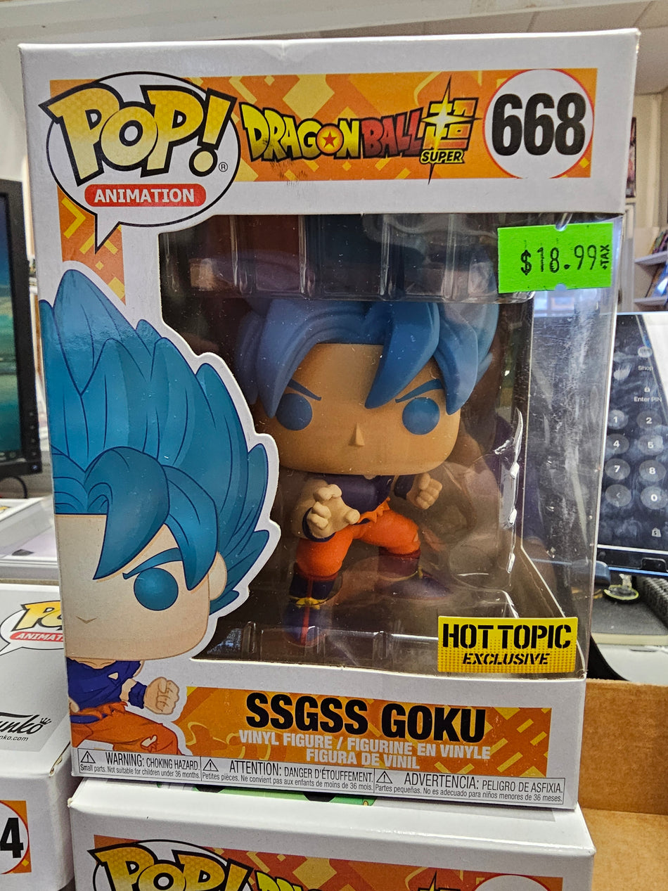 Funko Pop! Dragon Ball Z SSGSS GOKU #668 Hot Topic Exclusive