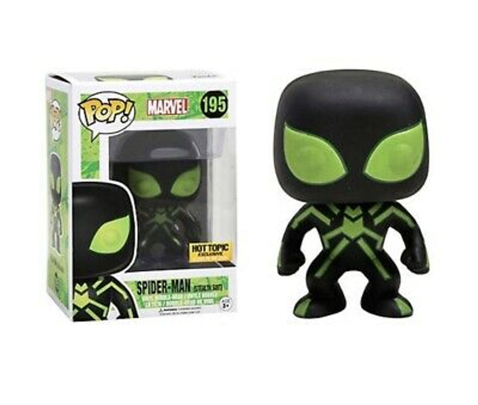 Funko Pop! Marvel #195 Spider-man Stealth Suit Glow in The Dark (Hot Topic Exclusive)