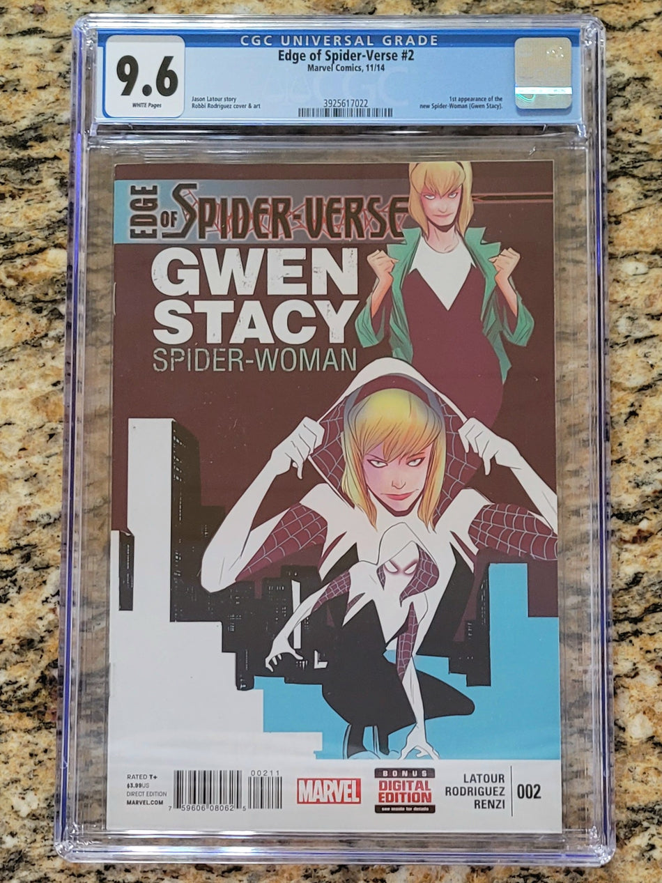 Edge of Spider-Verse #2 CGC 9.6 1st PRINT - 1st App Gwen Stacy, Spider-Gwen