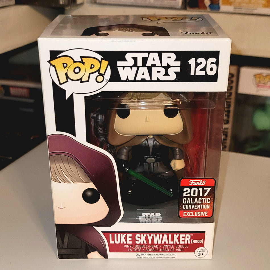 Funko Pop! Star Wars Luke Skywalker #126 2017 Galactic Convention Exclusive With Soft Pop Protector!