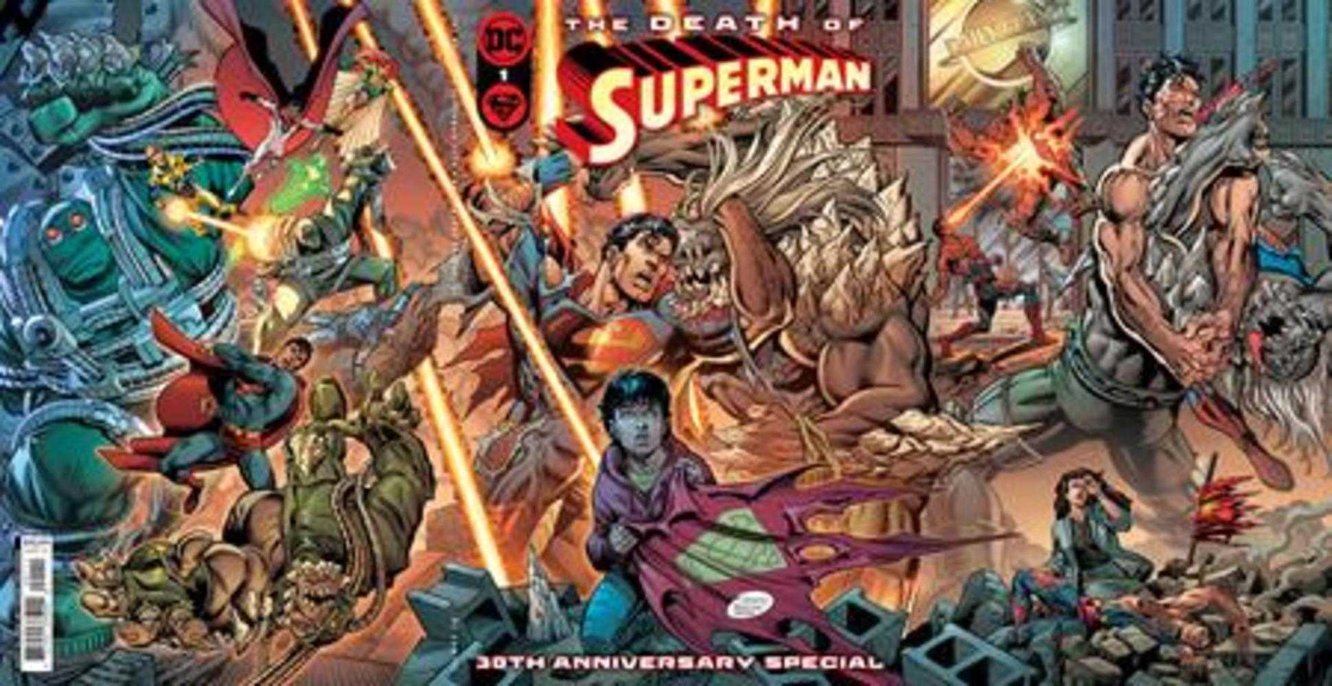 Stock Photo of Death Of Superman 30th Anniversary Special #1A (One-Shot) Dan Jurgens & Brett Breeding Gatefold Cover comic sold by Stronghold Collectibles