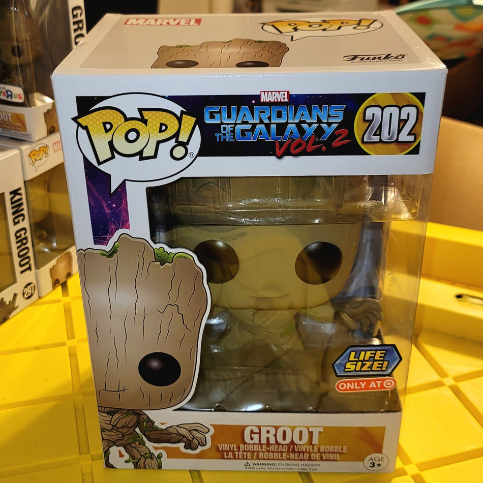 Funko POP! Guardians of the Galaxy Vol. 2 Groot #202 Target Excl 10 Inch in Soft Protector