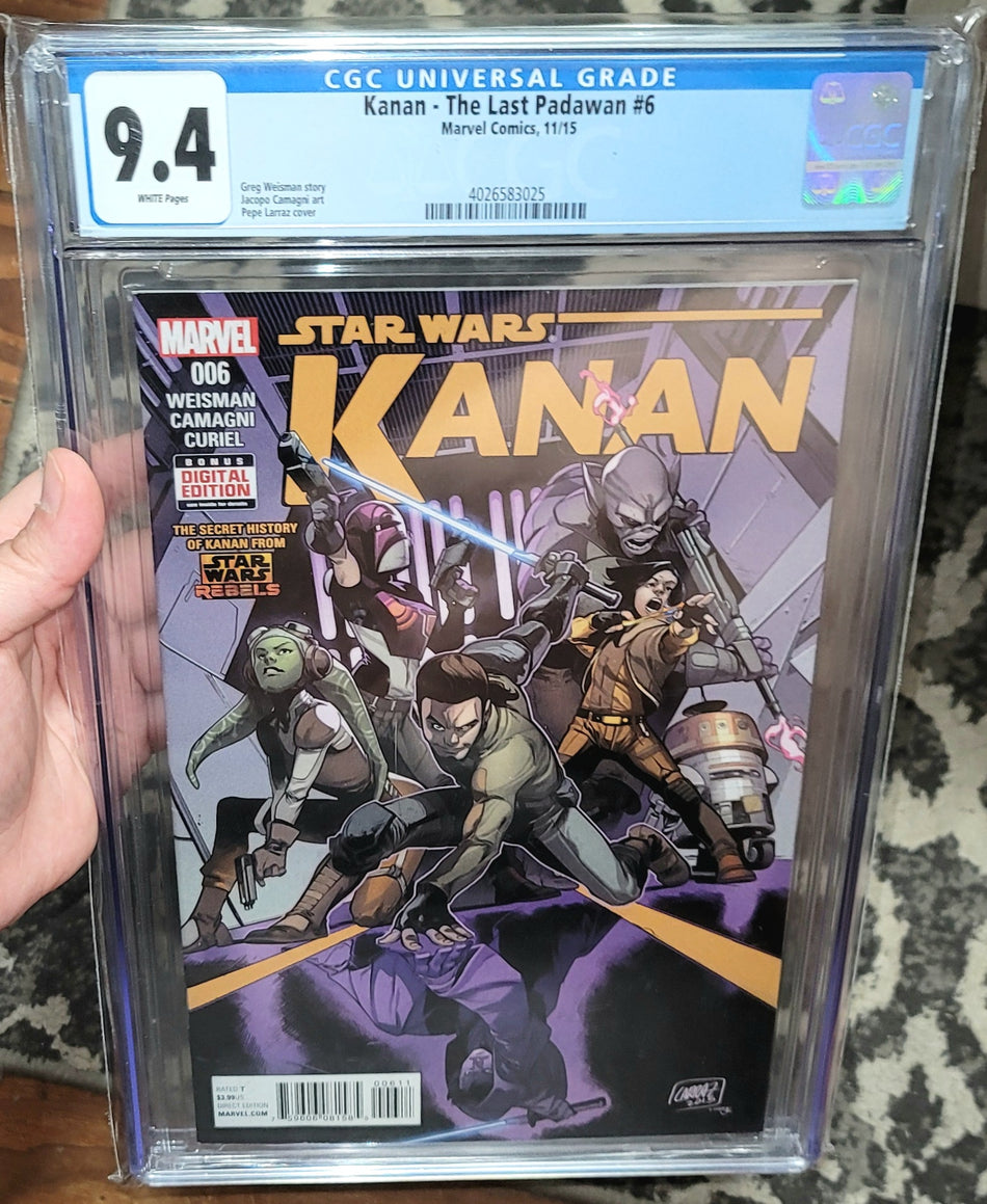 Star Wars Kanan The Last Padawan #6 CGC 9.4 (1st Full Appearance of Hera, Ezra & Sabine)