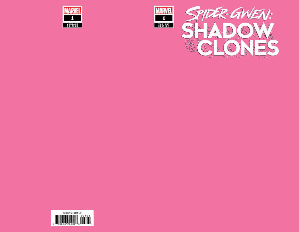 Stock Photo of Spider-Gwen Shadow Clones #1 Pink Blank Variant comic sold by Stronghold Collectibles