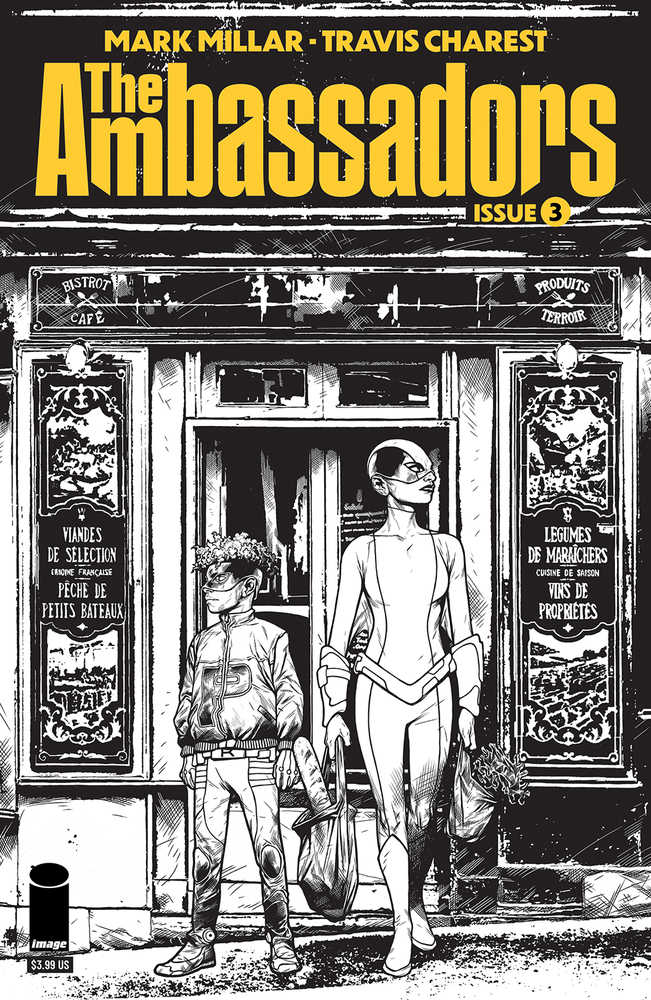 Stock Photo of Ambassadors #3 (Of 6) CVR B Charest Black & White  comic sold by Stronghold Collectibles