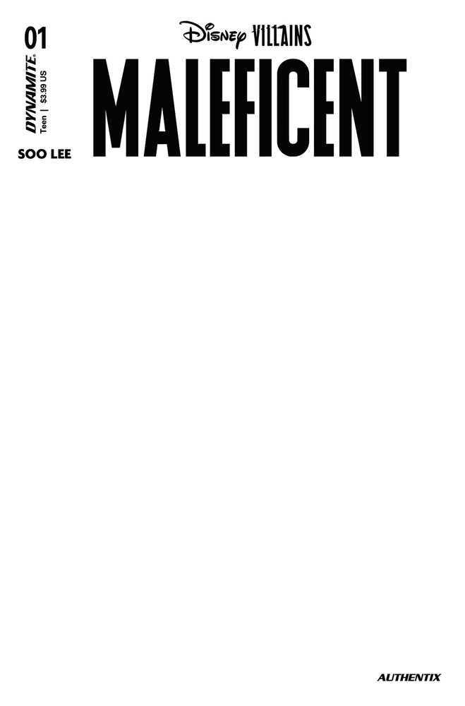 Stock photo of Disney Villains Maleficent #1 CVR F Blank Authentix comic sold by Stronghold Collectibles