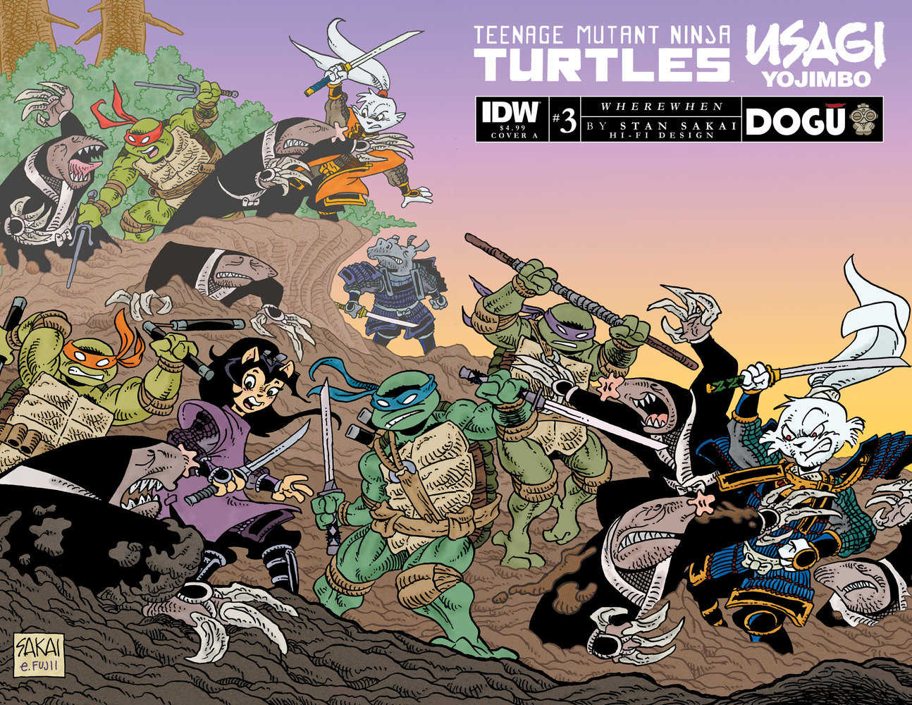 Stock Photo of Teenage Mutant Ninja Turtles/Usagi Yojimbo: Wherewhen #3 CVR A Sakai Variant comic sold by Stronghold Collectibles