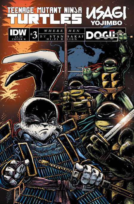 Stock Photo of Teenage Mutant Ninja Turtles/Usagi Yojimbo: Wherewhen #3 CVR B Eastman Variant comic sold by Stronghold Collectibles