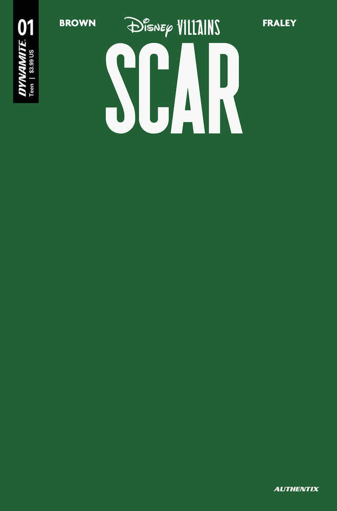Stock photo of Disney Villains Scar #1W Jungle Green Blank Authentix comic sold by Stronghold Collectibles