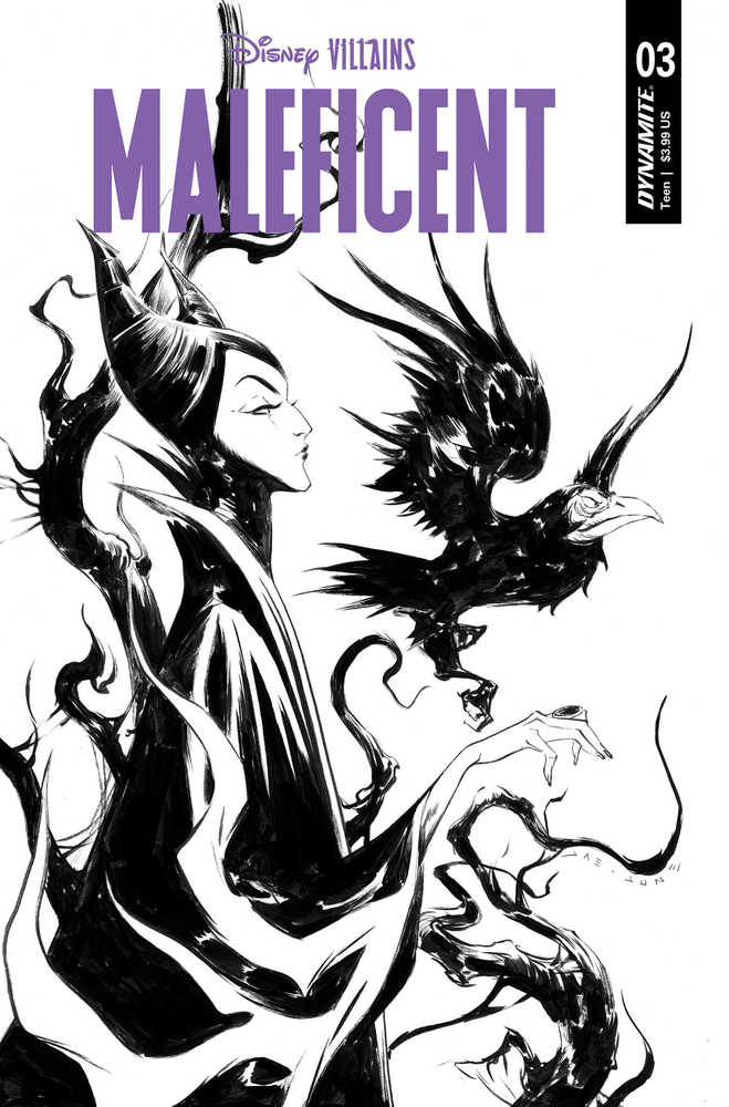 Stock photo of Disney Villains Maleficent #3 CVR G 1:10 Jae Lee B & W Variant comic sold by Stronghold Collectibles