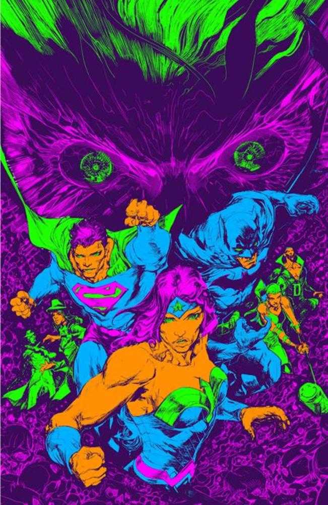 Stock photo of Knight Terrors First Blood #1 (One Shot) CVR E Howard Porter Darkest Hour Neon Ink Card Stock Variant comic sold by Stronghold Collectibles