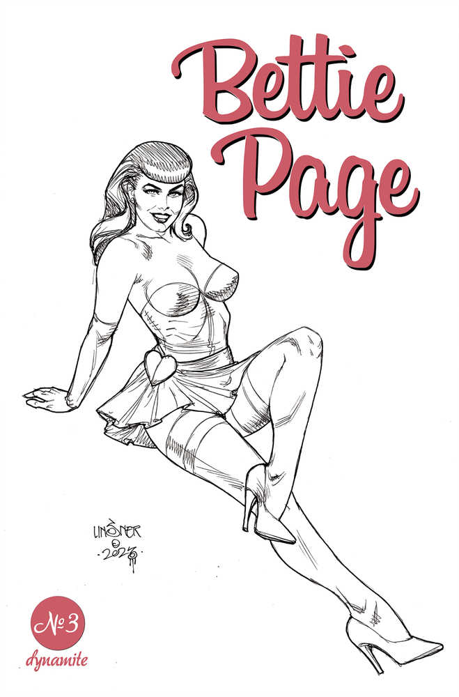 Stock Photo of Bettie Page #3 CVR F 1:10 Variant Edition Linsner Line Art  comic sold by Stronghold Collectibles