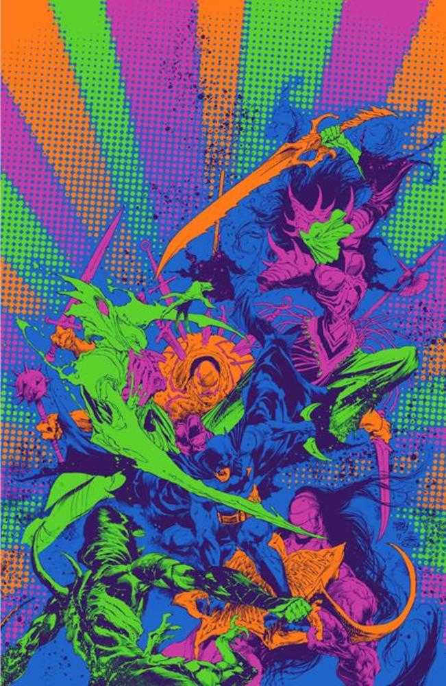 Stock photo of Knight Terrors #3 (Of 4) CVR D Ivan Reis Darkest Hour Neon Ink Card Stock Variant comic sold by Stronghold Collectibles
