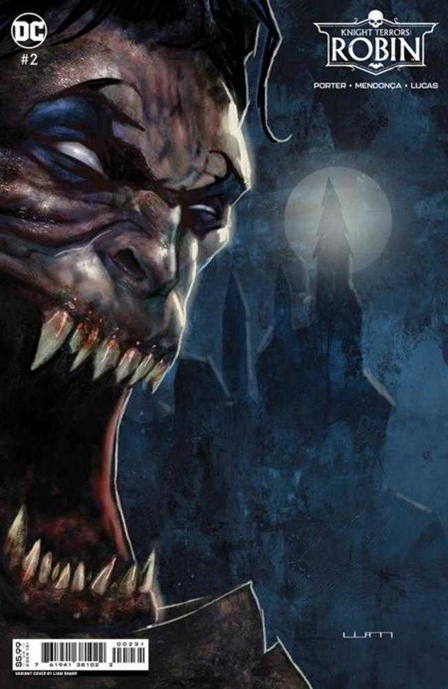 Stock photo of Knight Terrors Robin #2 (Of 2) CVR C Liam Sharp Card Stock Variant comic sold by Stronghold Collectibles
