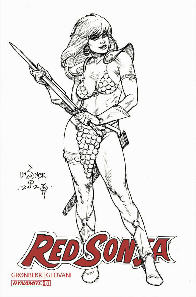 Stock Photo of Red Sonja 2023 #1 Black & White SDCC 2023 Exclusive Variant comic sold by Stronghold Collectibles
