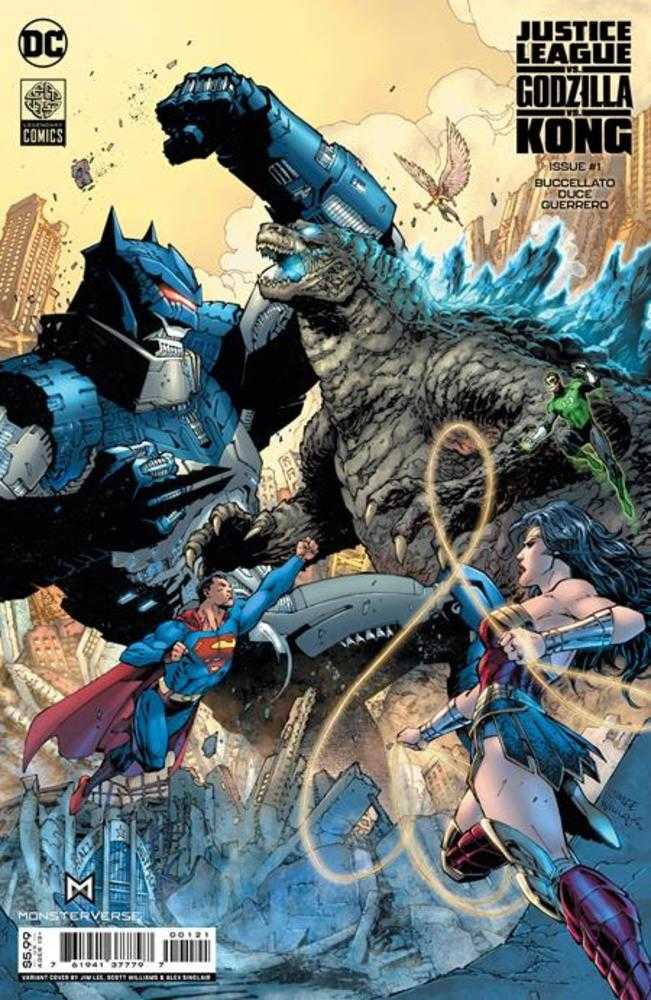 Stock photo of Justice League vs Godzilla vs Kong #1 (Of 7) CVR B Jim Lee & Scott Williams Card Stock Variant Comicssold by Stronghold Collectibles